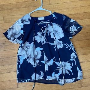 Blue floral altar’d state shirt